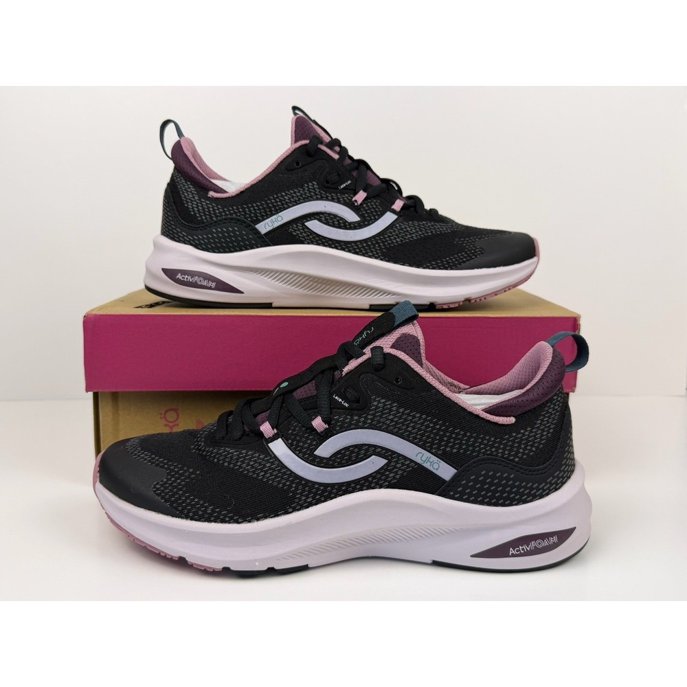 Ryka Never Quit 2 Training Sneakers Women's Size 8 Black/Pink/White J7473F1001